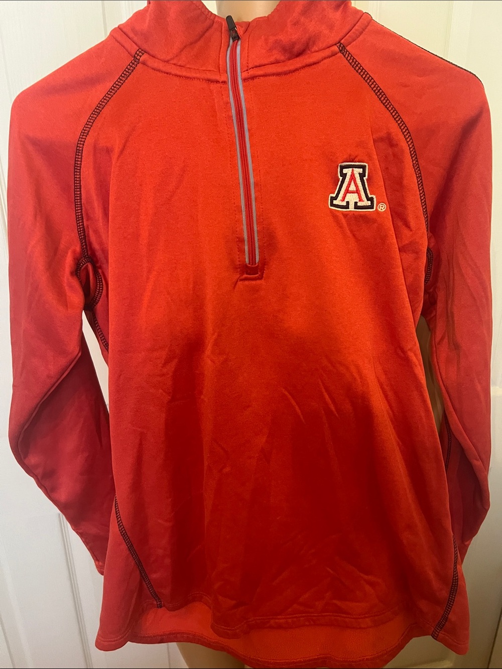 U of Az Knights Apparel Red Women's Zip-Up Pullover with Embroidered A